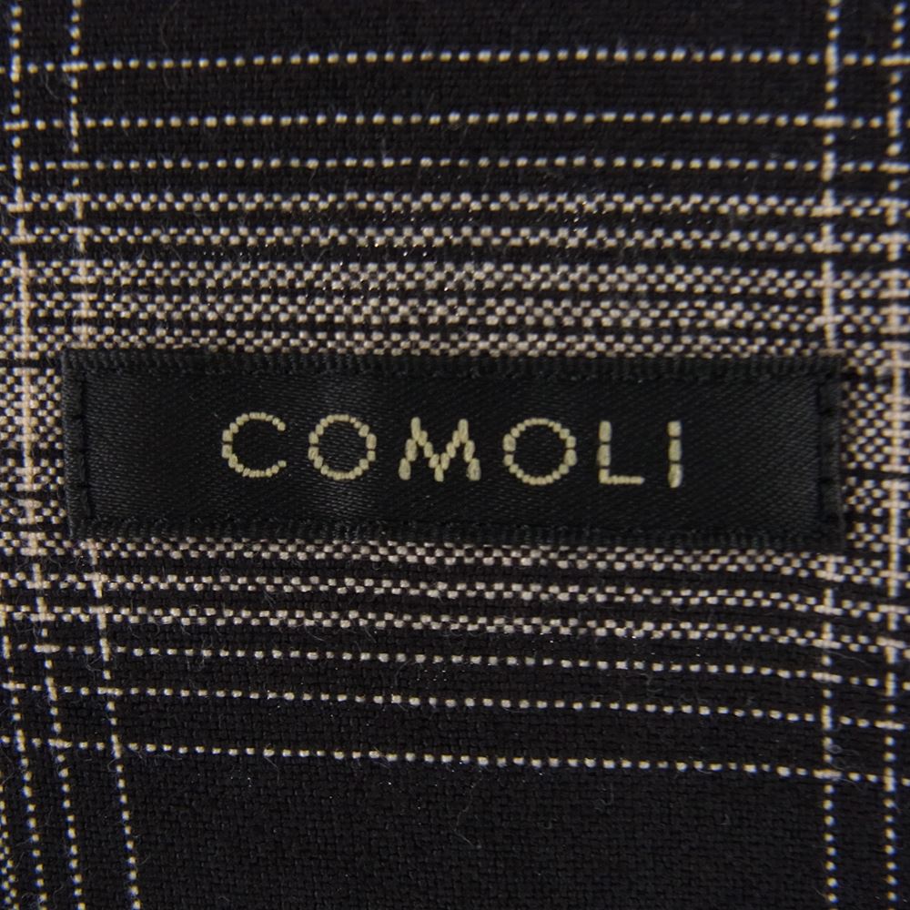 COMOLI コモリ 長袖シャツ 23SS X01-02008 RAYON CHECK OPEN COLLAR