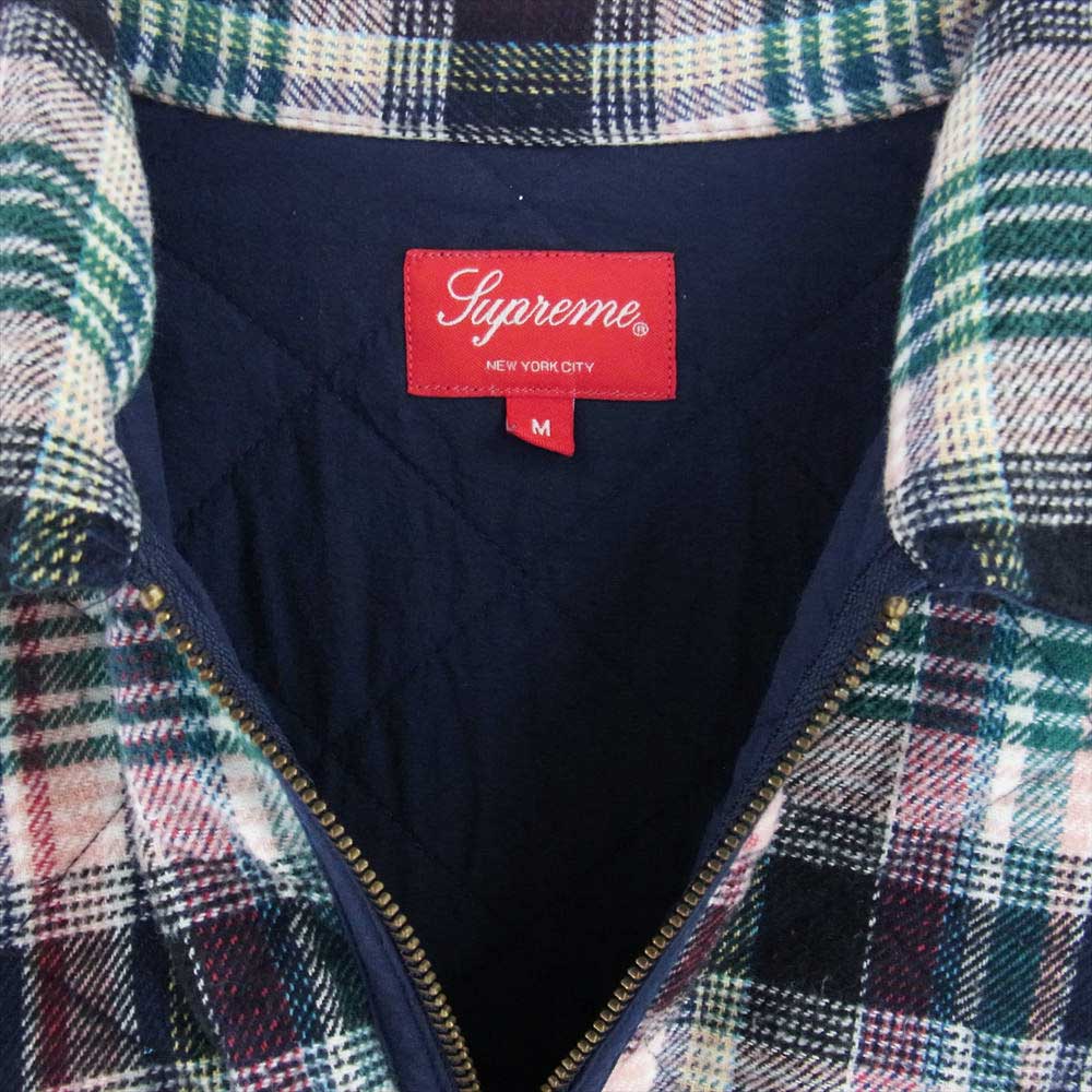 Supreme quilted plaid zip up shirt - シャツ