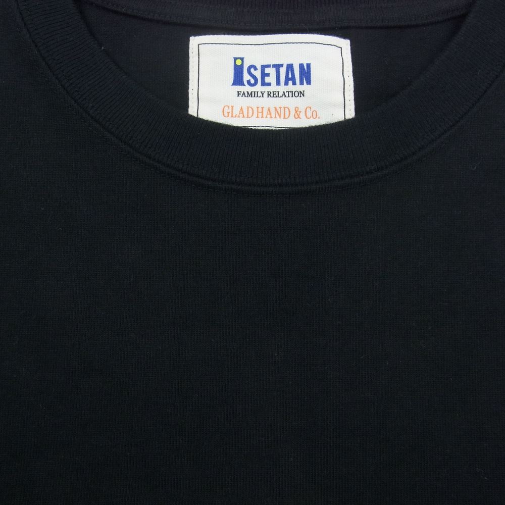 GLADHAND & Co. グラッドハンド Ｔシャツ ISETAN 伊勢丹限定 10th ANNIVERSARY ペイント Tシャツ カットソー  長袖 ブラック系 XL