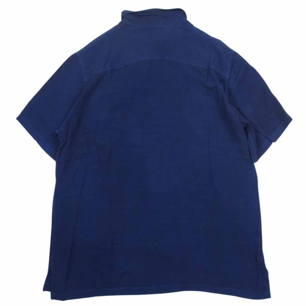 クオン KUON 190SH023400 藍染め レーヨン オープンカラー シャツ 半袖 ネイビー系 S【新古品】【未使用】