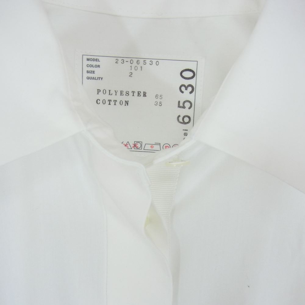 Sacai サカイ 長袖シャツ 23SS 23-06530 Bianco maxi shirt with cut