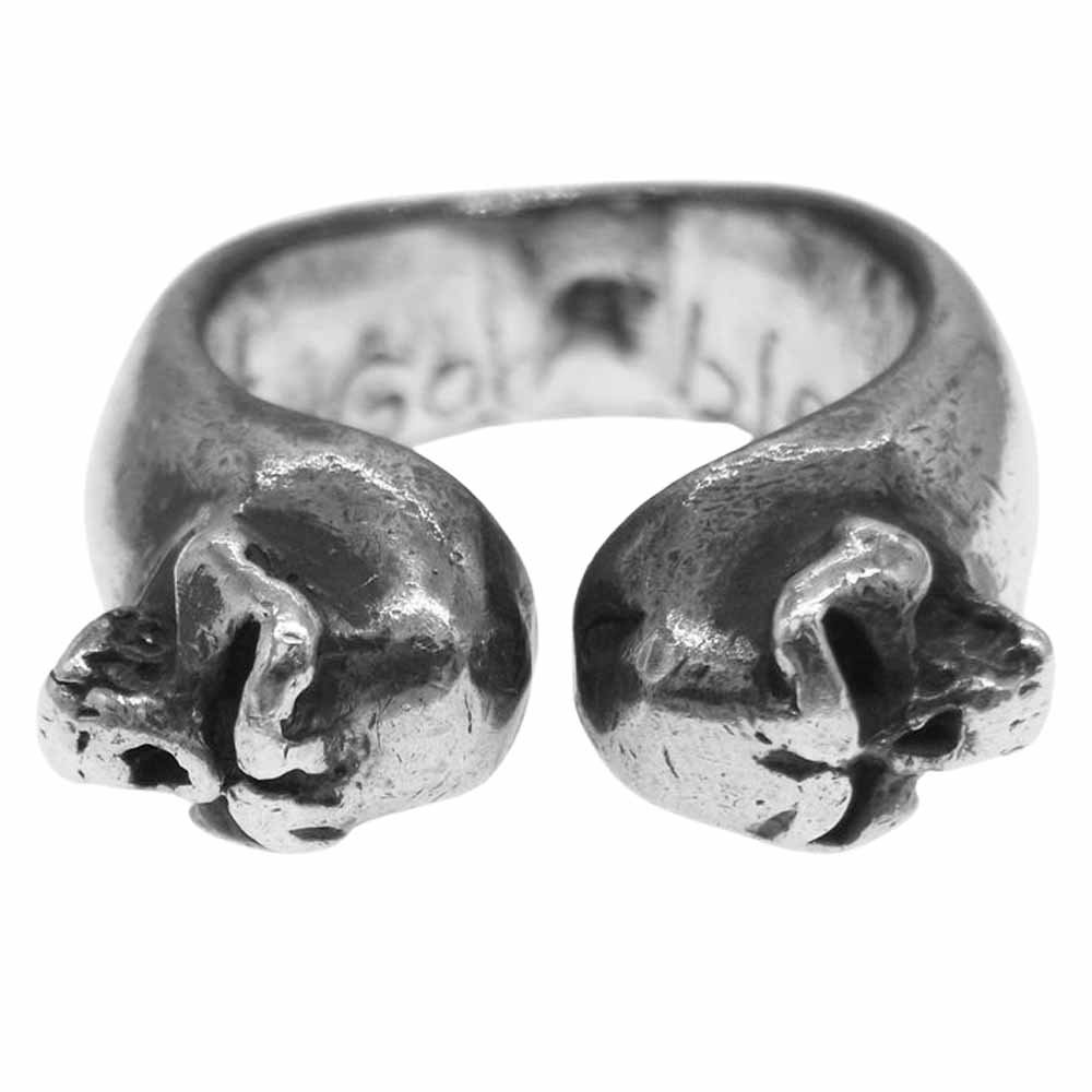 サーティーンデザインズ THIRTEEN DESIGNS リング DOUBLE MAD FACE RING ダブル マッド フェイス スカル リング　  シルバー系 11.5号