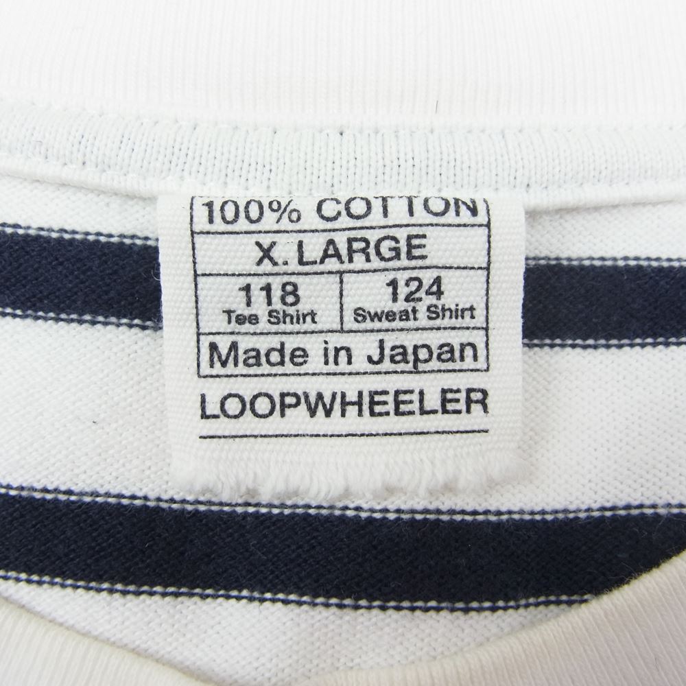 LOOPWHEELER ループウィラー カットソー ボーダー ロング スリーブ カットソー Tシャツ ブラック ホワイト ブラック系 ホワイト系 XL