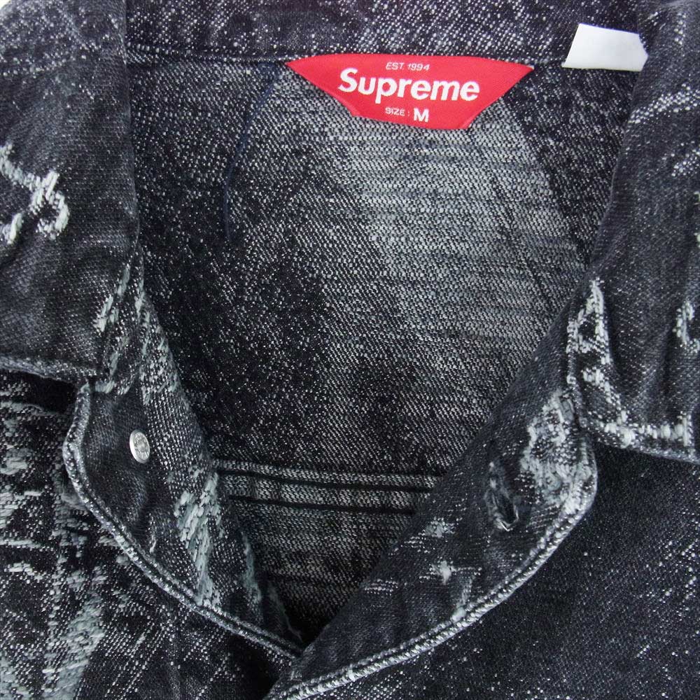 Supreme シュプリーム ジャケット 23SS Archive Denim Jacquard Trucker Jacket Black Medium ジャガード トラッカー デニムジャケット ブラック系 M【新古品】【未使用】