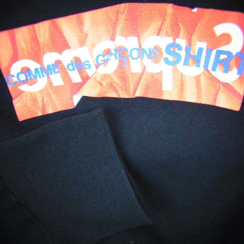 シュプリーム ×コムデギャルソンシャツ/COMME des GARCONS SHIRT 17SS Box Logo Hooded Sweatshirt ペーパーアートボックスロゴプルオーバーパーカー  メンズ M