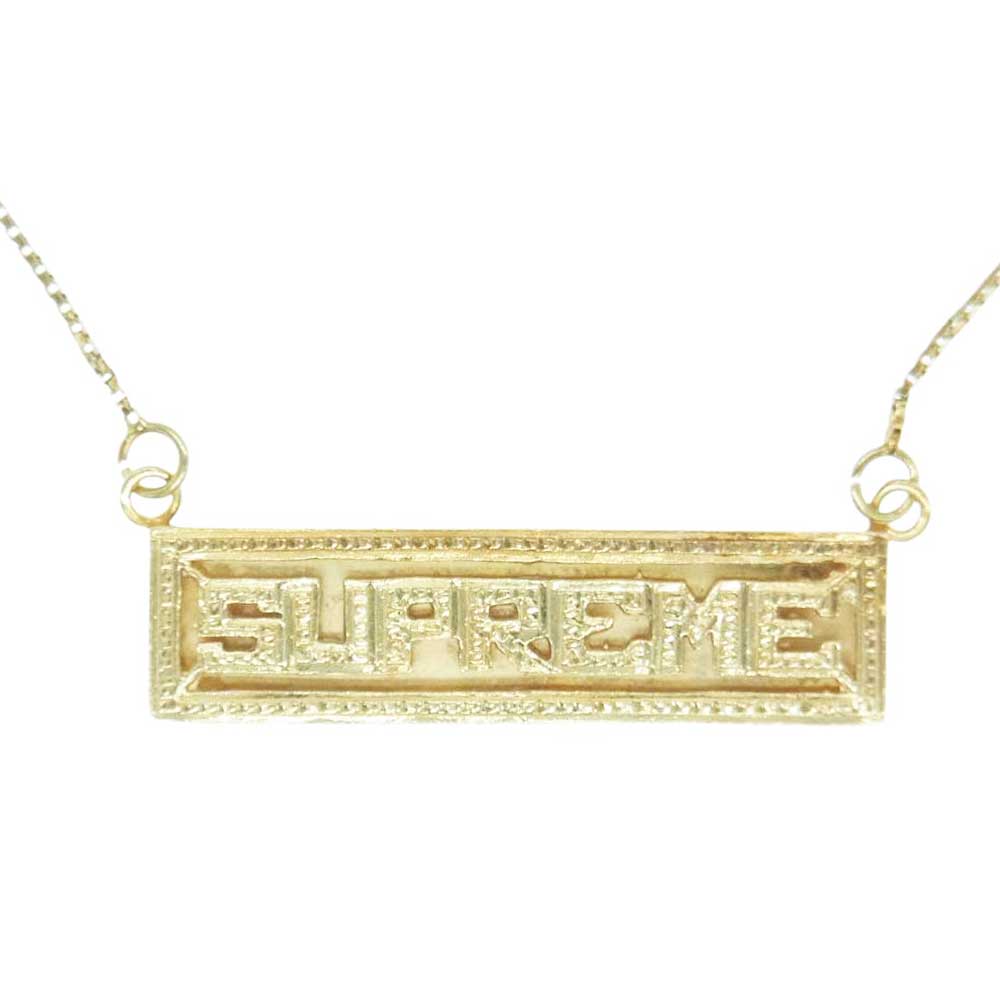 Supreme シュプリーム ネックレス 20SS Name Plate 14K Gold Pendant