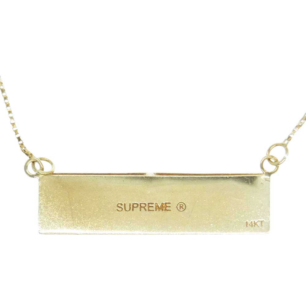 Supreme Name Plate 14K Gold Pendantネックレス