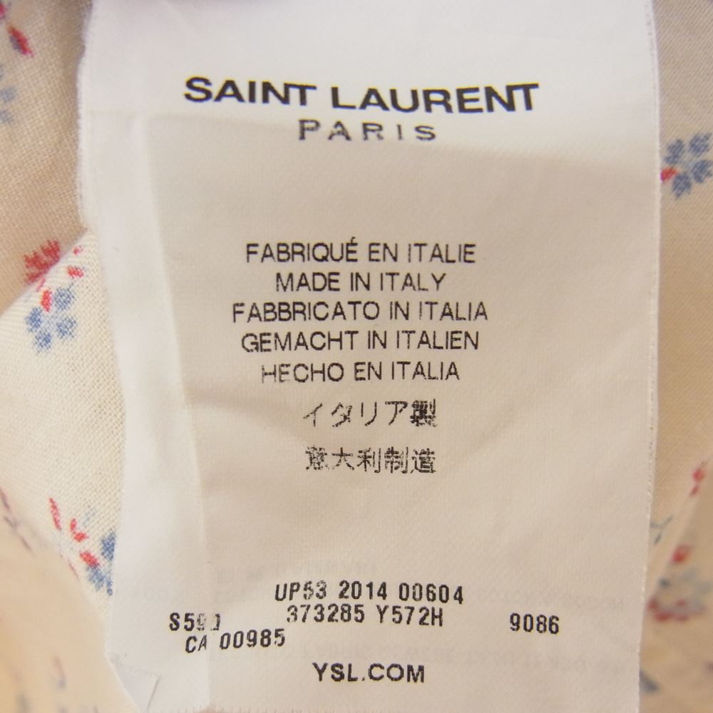 正規 Saint Laurent サンローランパリ 花柄 ウエスタンシャツ