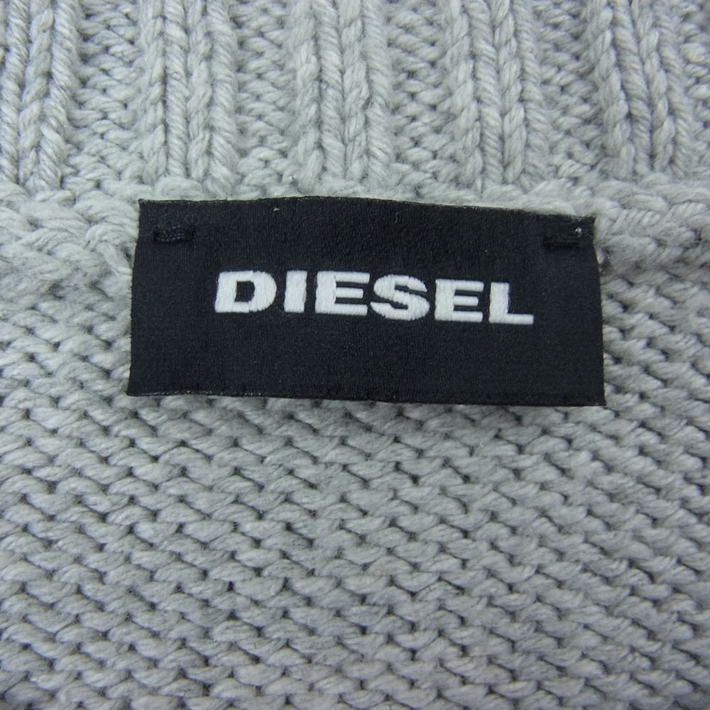 DIESEL ディーゼル パッチワーク ニット セーター グレー系 XL約55cm袖丈