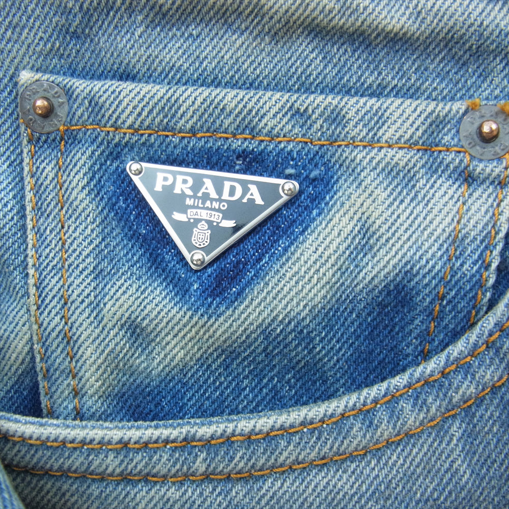 PRADA プラダ デニムパンツ 23SS GEP351 三角プレート ロゴパッチ