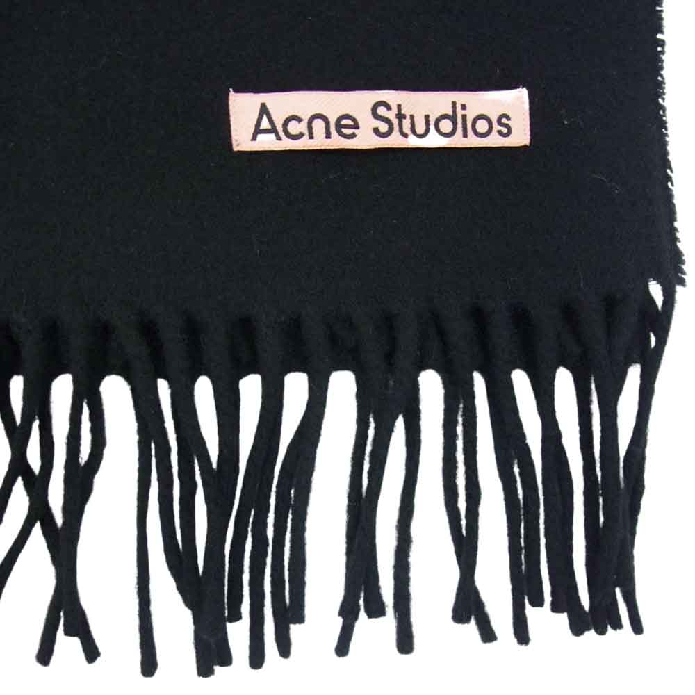 Acne Studios マフラー ウール ブラック ロゴ-