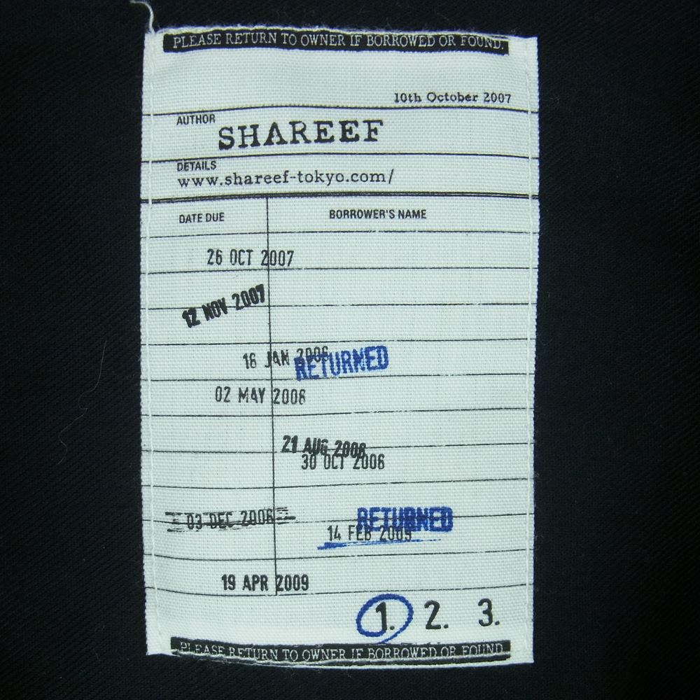 SHAREEF シャリーフ ジャケット 20311006 ZIP-SLEEVE SHORT BLOUZON ...