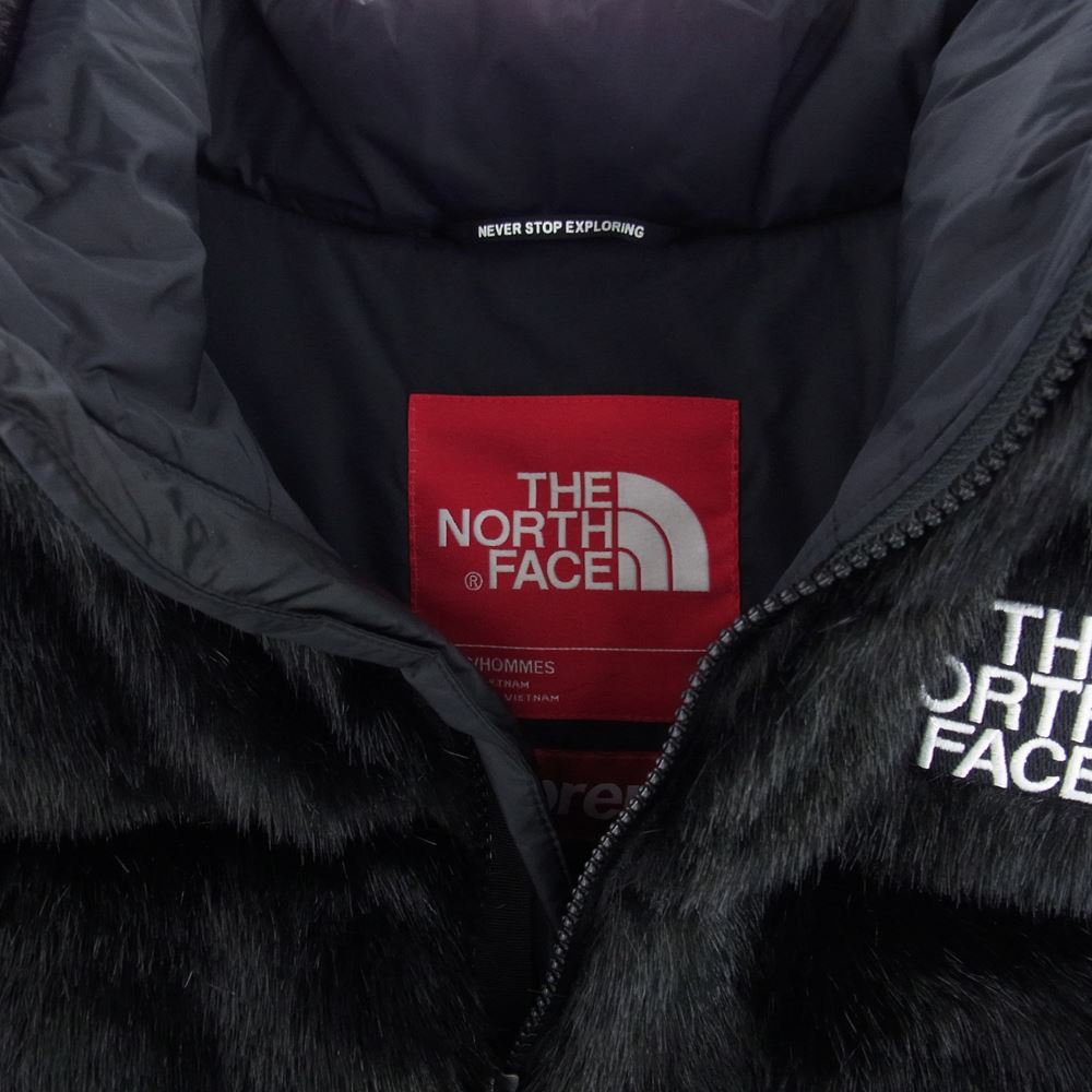 supreme fur nupse jacket 黒 s northface