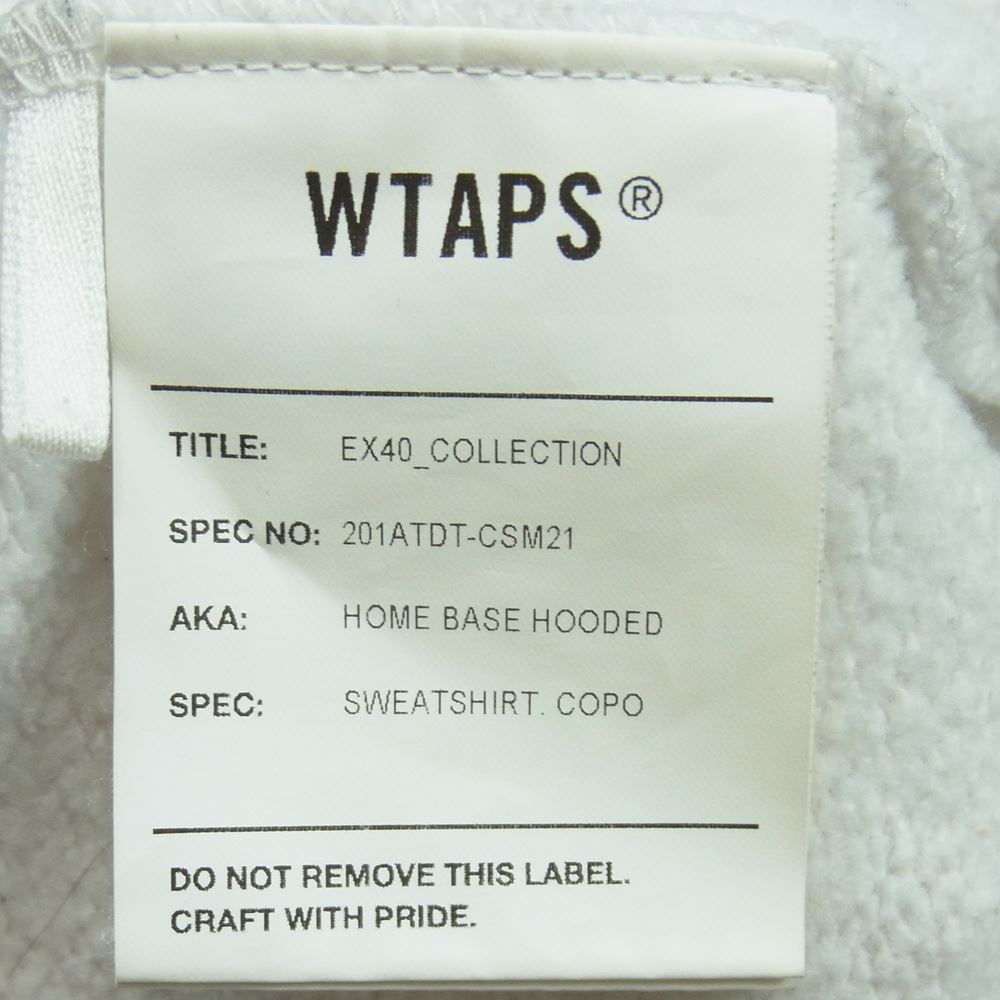 WTAPS ダブルタップス パーカー 20SS 201ATDT-CSM21 HOME BASE HOODED