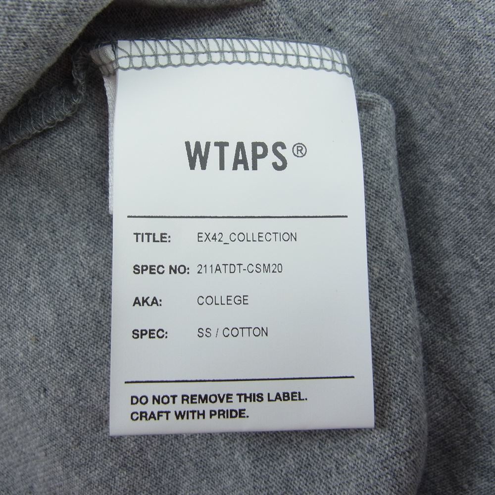 WTAPS ダブルタップス Ｔシャツ 21SS 211ATDT-CSM20 COLLEGE SS TEE