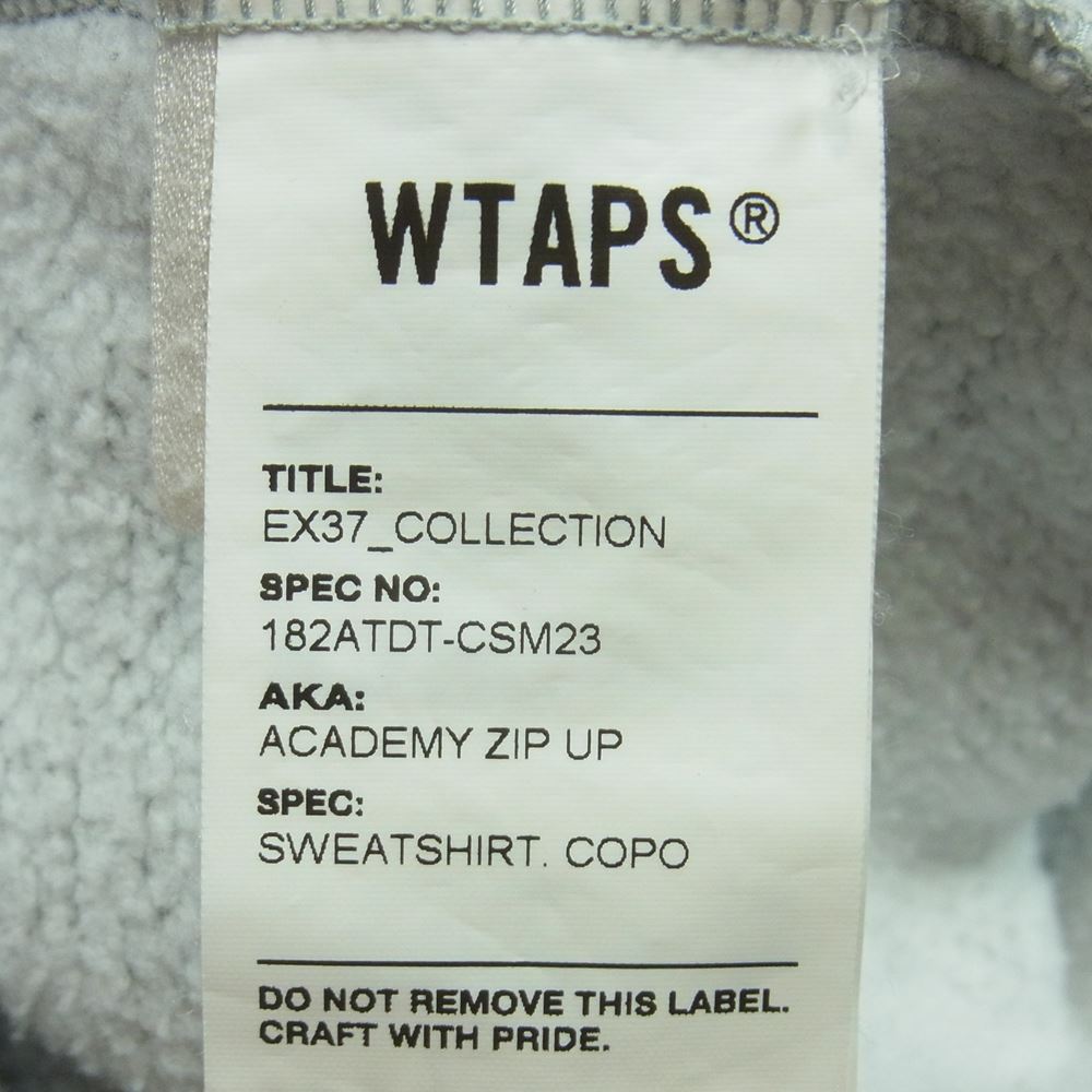 WTAPS ダブルタップス パーカー 18AW 182ATDT-CSM23 Academy Zip Up