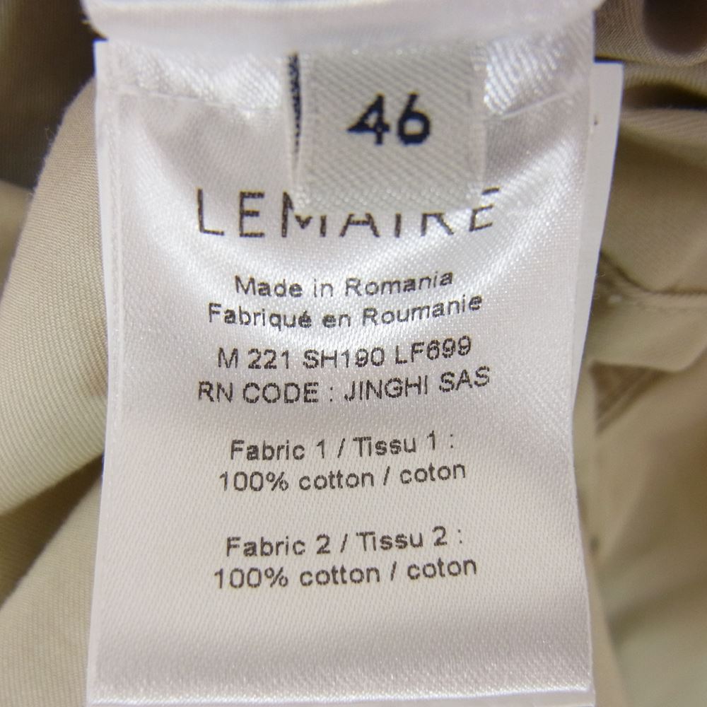 ルメール LEMAIRE 長袖シャツ 22SS M221 SH190 国内正規品 MILITARY