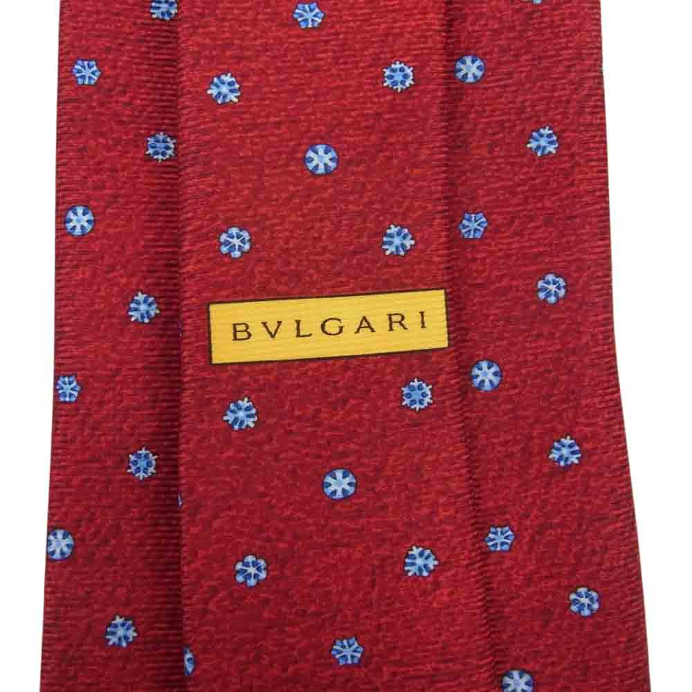 BVLGARI ブルガリ ネクタイ 総柄 シルク100％ ネクタイ レッド レッド