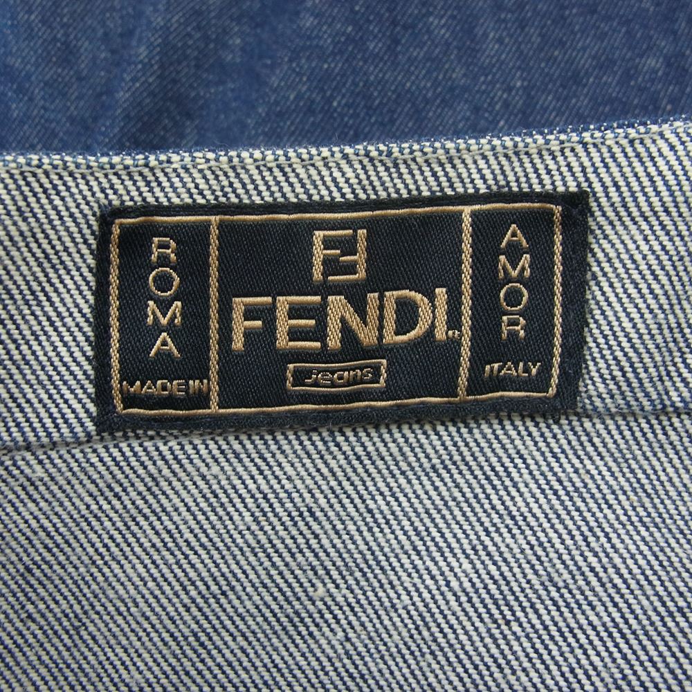 FENDI フェンディ スカート 裾切替 フロントスリット デニム スカート