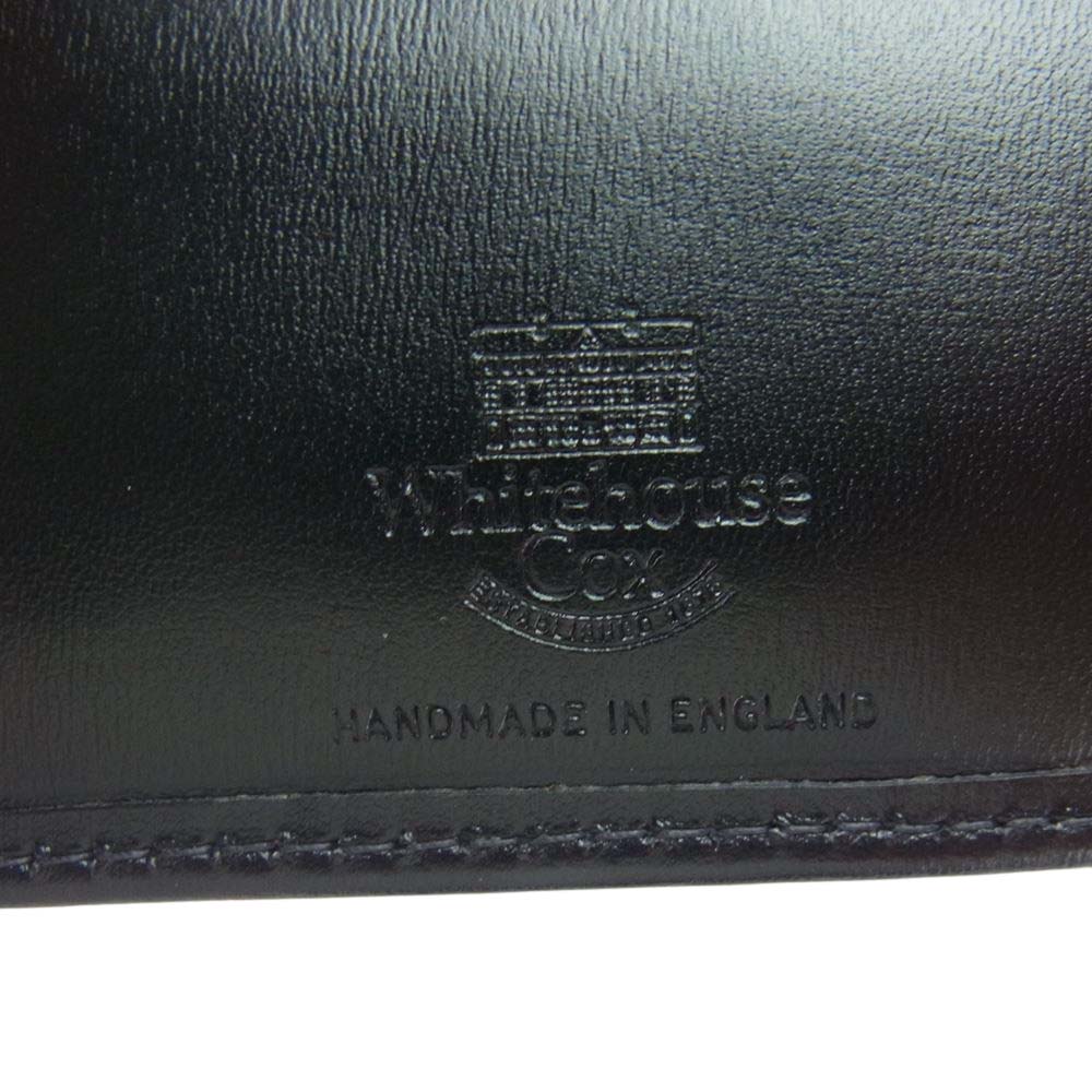 WHITE HOUSE COX ホワイトハウスコックス 二つ折り財布 S8772 英国製 INDIVIDUAL COLLECTION NOTE CASE カーフレザー ハーフベジタブルタンニング ノートケース 二つ折り財布 ブラック系【美品】