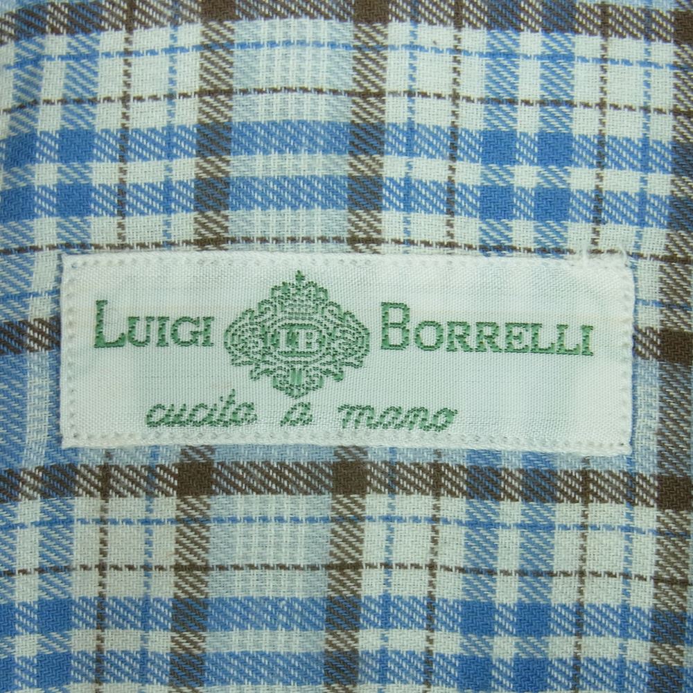 美品 Luigi Borrelli ブラウン ボタンダウンシャツ ルイジボレッリ