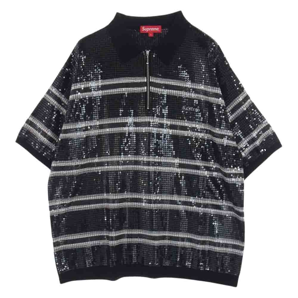 Supreme シュプリーム ポロシャツ 23SS Sequin Stripe Zip Polo ...