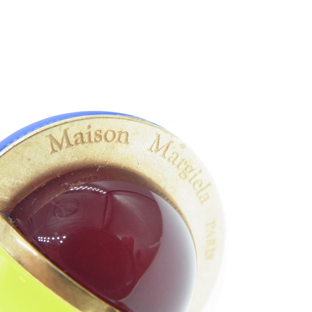 MAISON MARGIELA メゾンマルジェラ リング 21SS SM4UQ0013 ボール モチーフ リング 指輪  ゴールド系 ブルー系 マルチカラー系 13号【極上美品】
