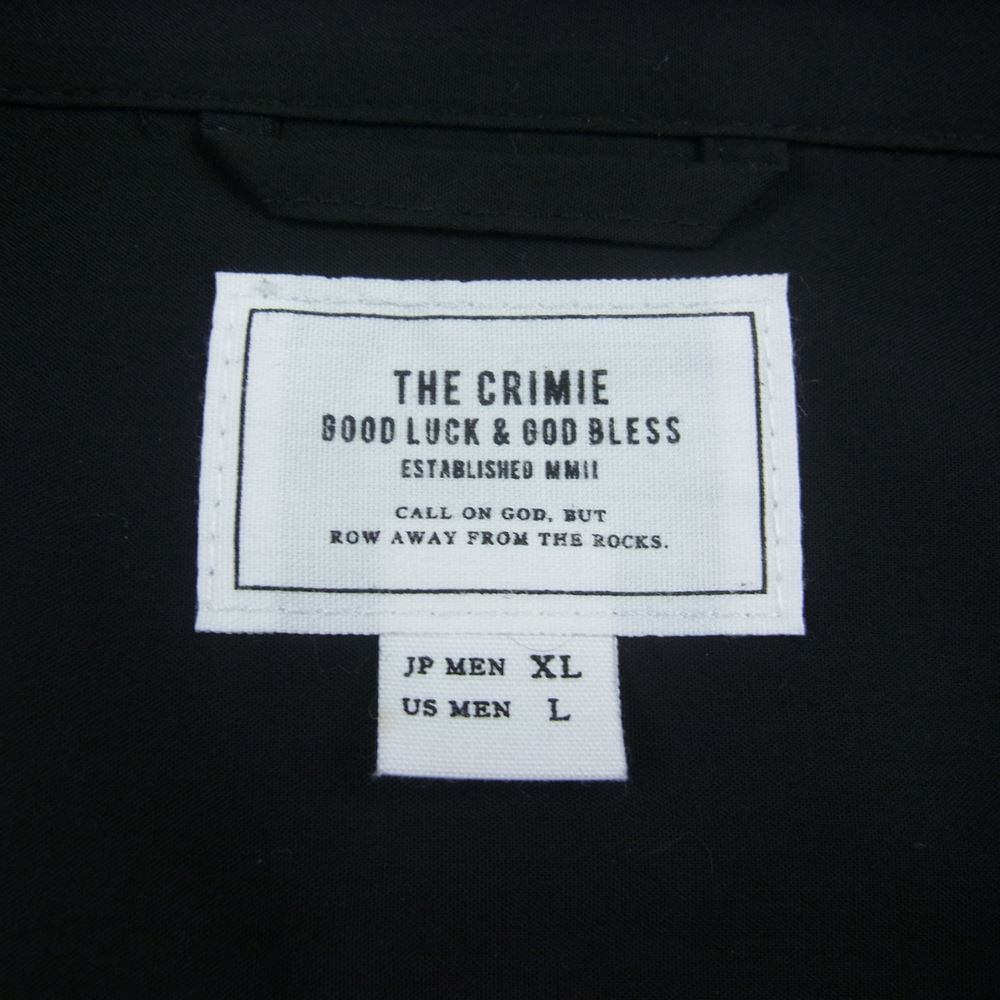 CRIMIE クライミー 半袖シャツ CR01-02L5-SL02 SWALLOW EMBROIDELY RAYON SHIRT スワロー エンブロイダリー オープンカラー レーヨン 長袖 シャツ ブラック系 XL