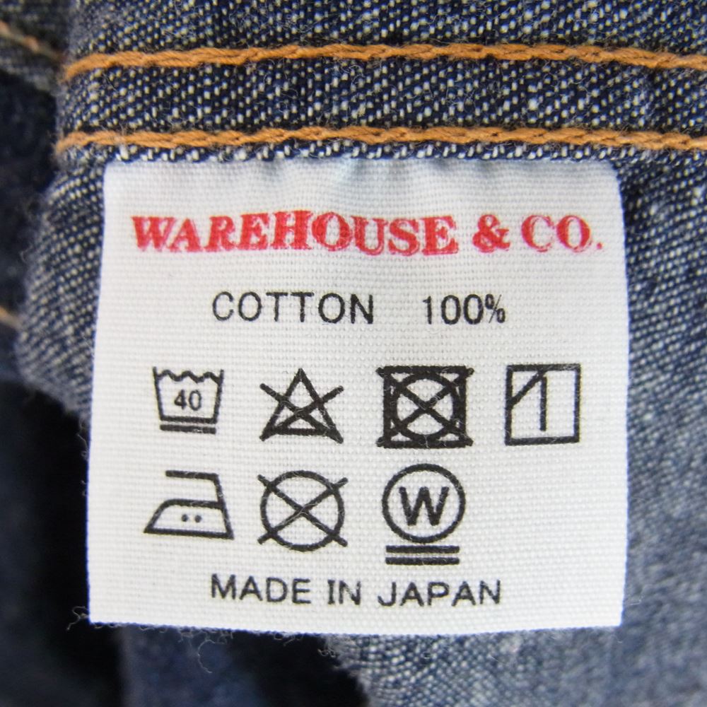 WAREHOUSE ウエアハウス 長袖シャツ 22SS LOT 3038 DENIM WESTERN