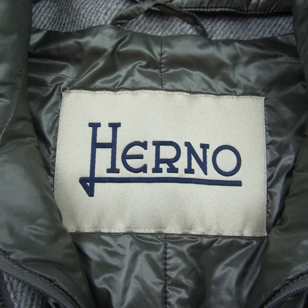 Herno ヘルノ コート イタリア製 中綿 ウール ジップアップ ロング ...
