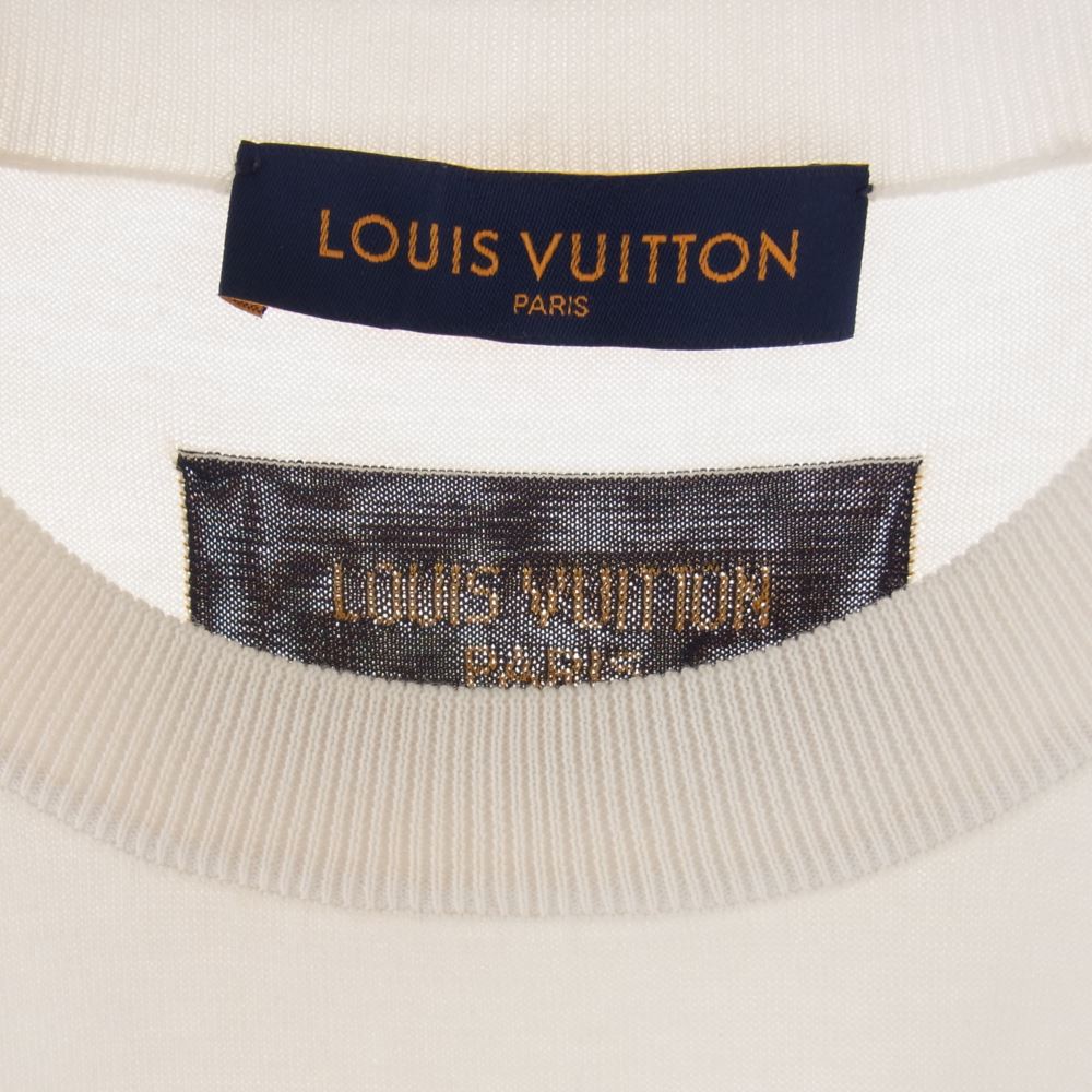 LOUIS VUITTON ルイ・ヴィトン ニット 22SS RM221 JS5 HMN81W エブリデイ LV クルーネック ニット 半袖 Tシャツ オフホワイト系 S