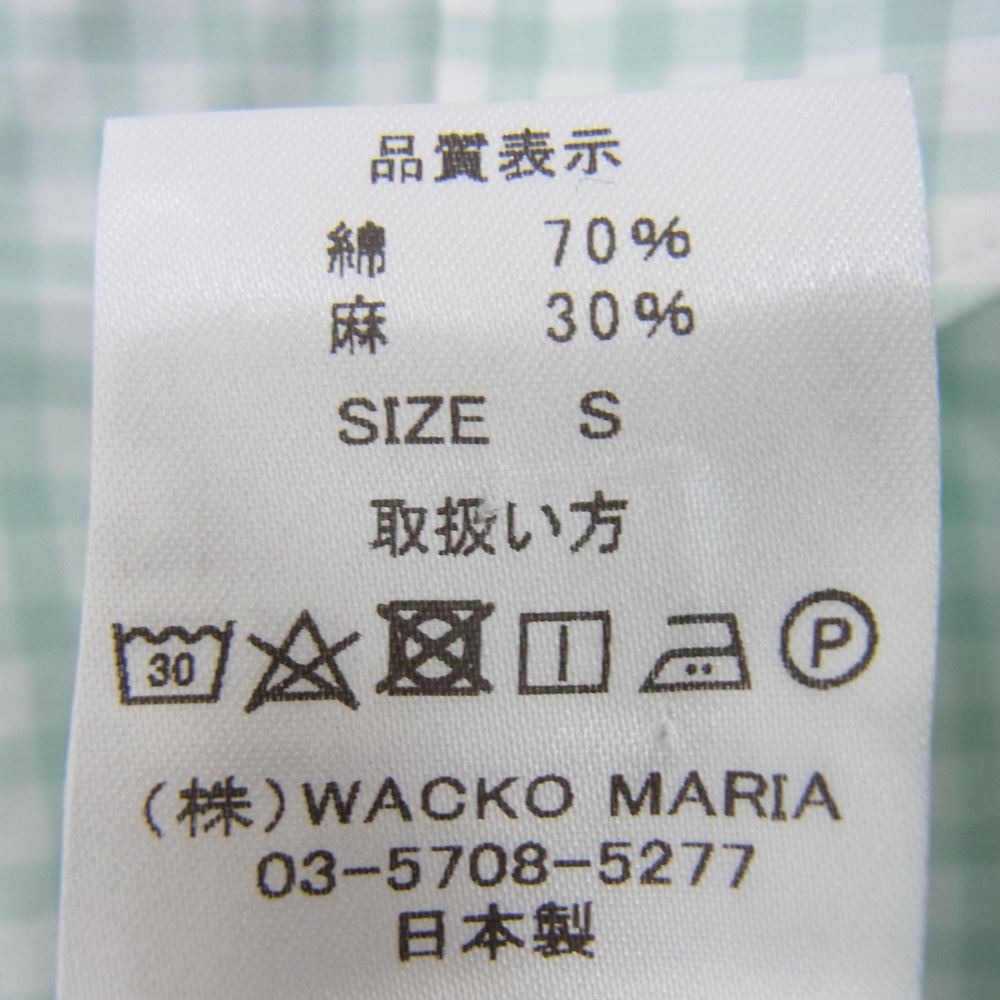 WACKO MARIA ワコマリア 半袖シャツ ギンガムチェック コットンリネン