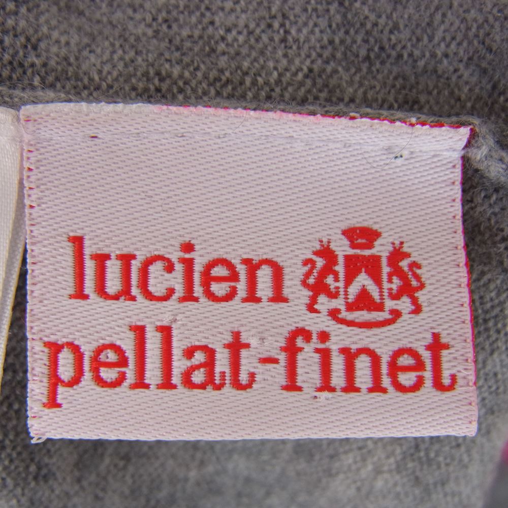 Lucien Pellat-Finet ルシアンペラフィネ ジャケット 国内正規品 カシミヤ100％ カシミア バックスカル フルジップ シングルライダース ニット ジャケット ブラック系 S