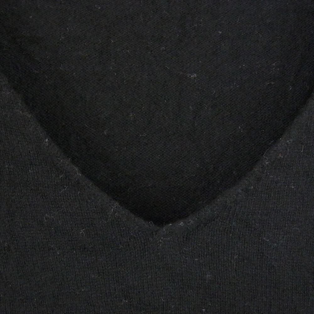 Lucien Pellat-Finet ルシアンペラフィネ ニット 国内正規品 カシミヤ100％ カシミア ラインストーン スカル刺繍 Vネック ニット セーター ブラック系