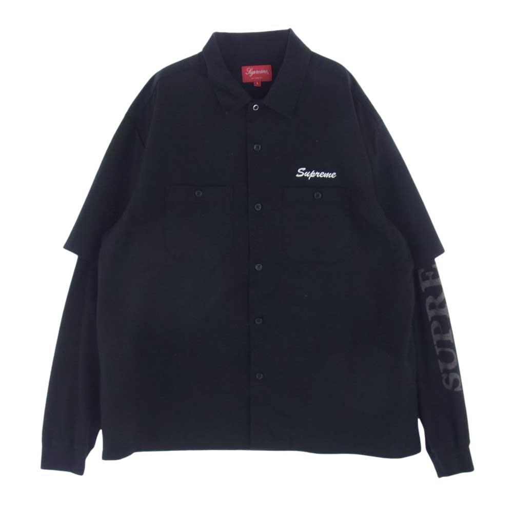 【M】Supreme Rose L/S Work Shirt black