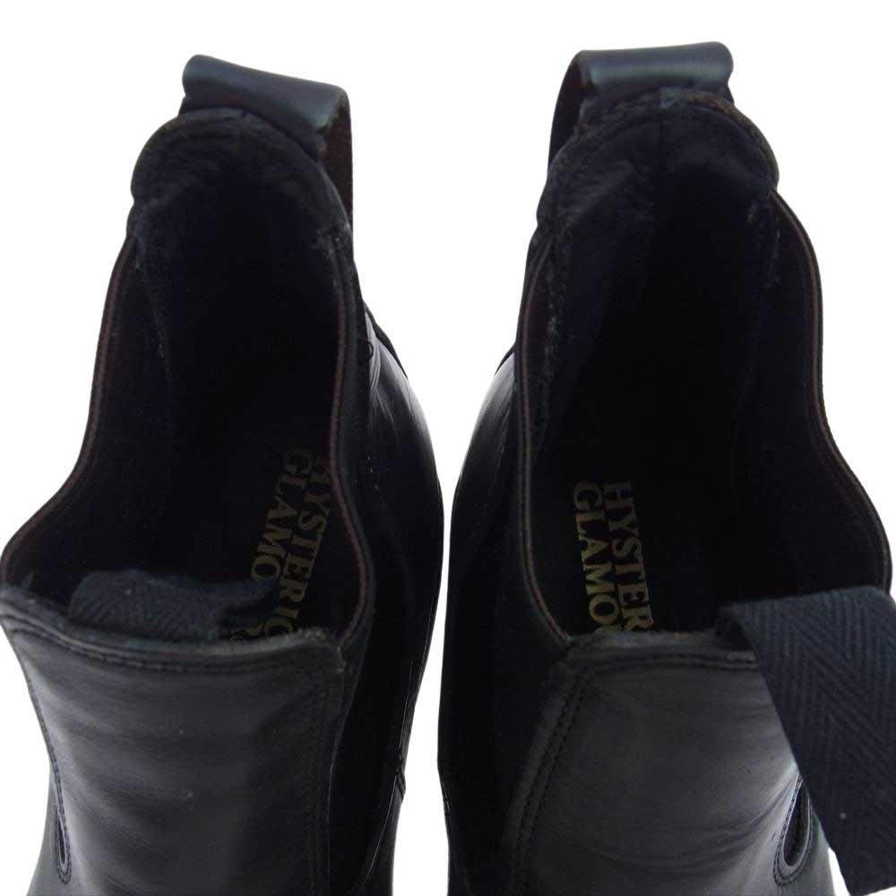 HYSTERIC GLAMOUR ヒステリックグラマー ブーツ 81584-01 Vibramソール サイドゴア レザー ブーツ ブラック系 7.5E