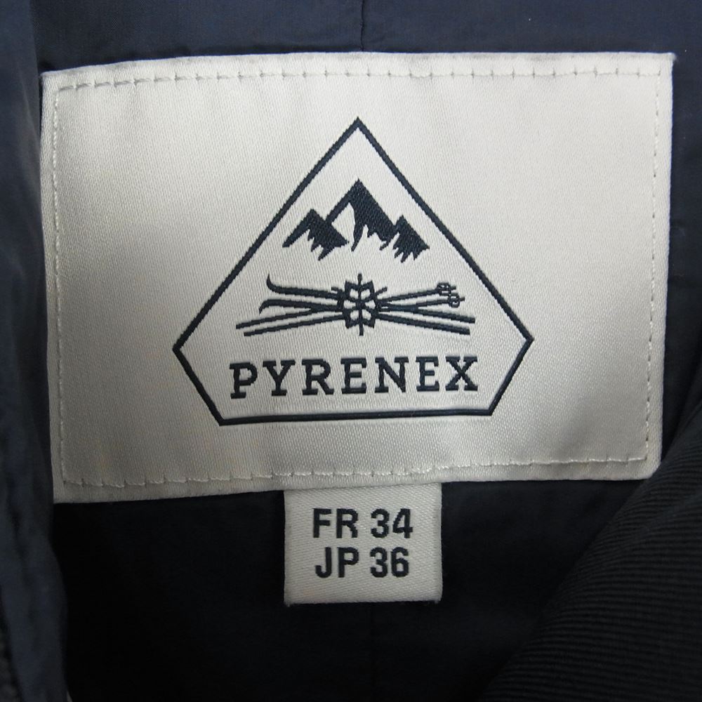 Pyrenex ピレネックス コート HWK041 BORDEAUX ボルドー ファー ダウン コート ジャケット ネイビー系 JP:36