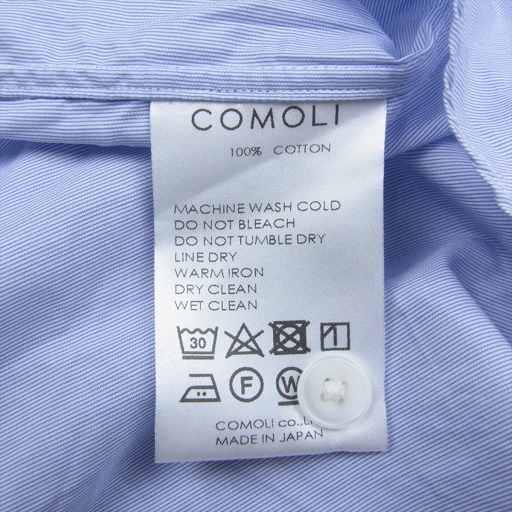 COMOLI コモリ20AW ポプリンシャツ  SAX サイズ1 美品