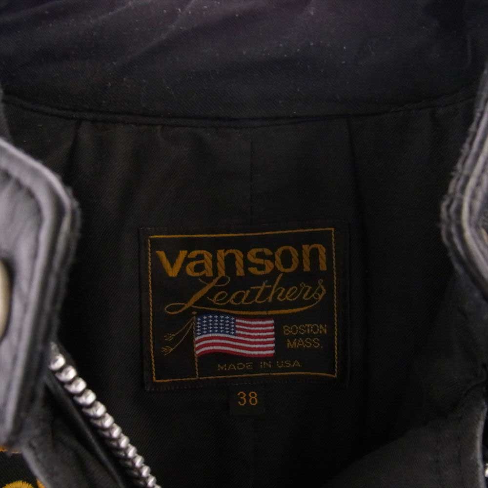 VANSON バンソン レザージャケット TC トム クルーズ モデル レザー ライダース ジャケット ブラック系 38
