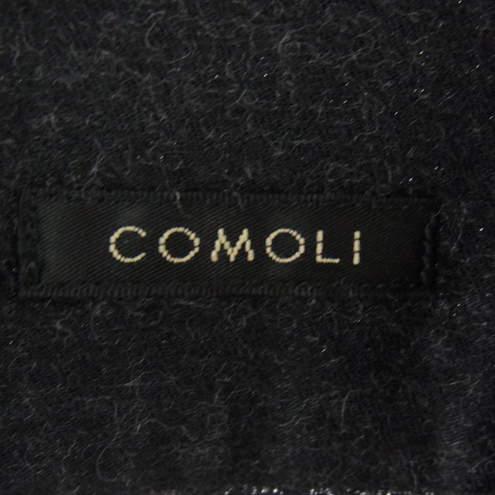 COMOLI コモリ 長袖シャツ 19AW Q03-02004 ウール シルク プルオーバー シャツ チャコール ブラック系