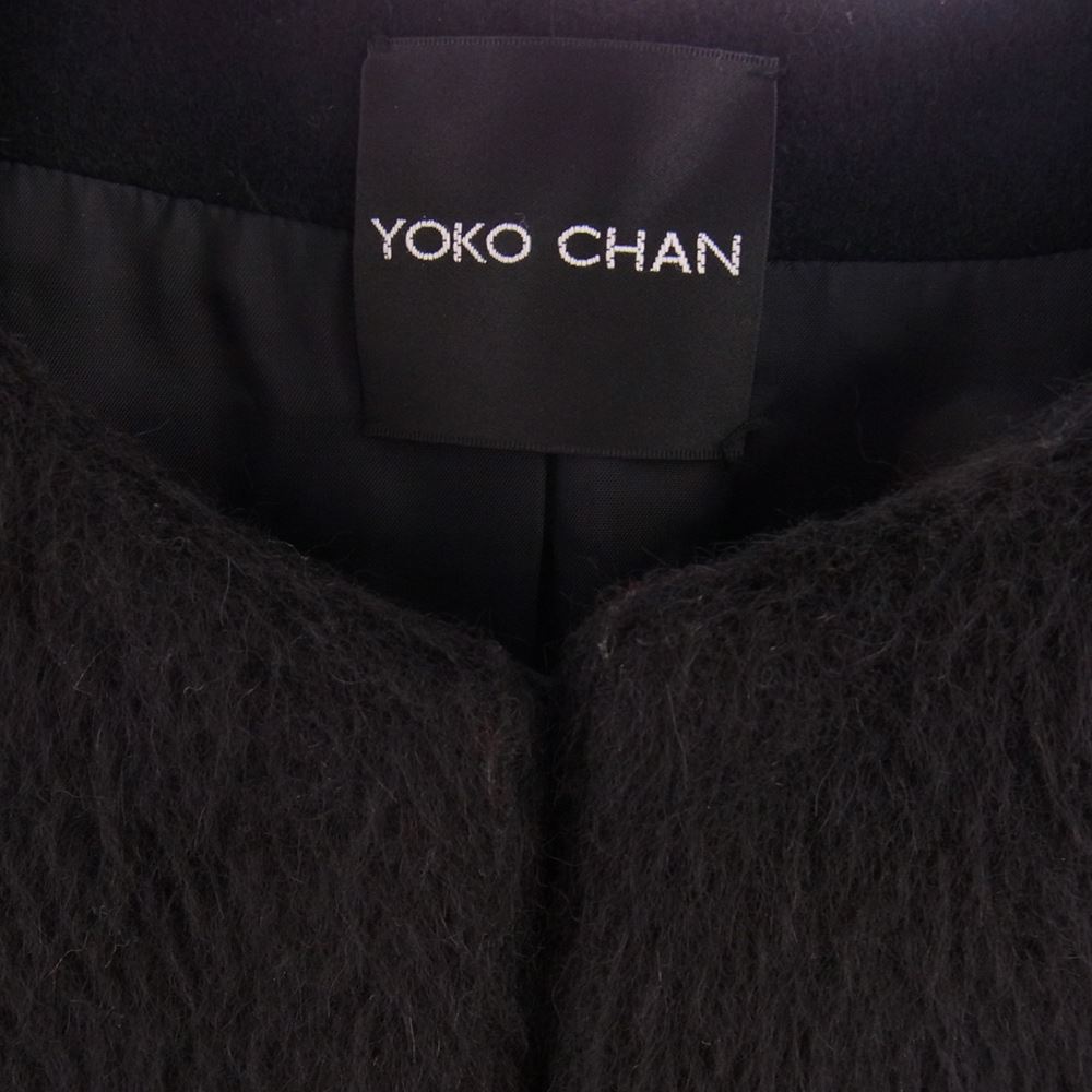 YOKO CHAN ヨーコチャン コート YCC-012 異素材切替 ウールシャギー