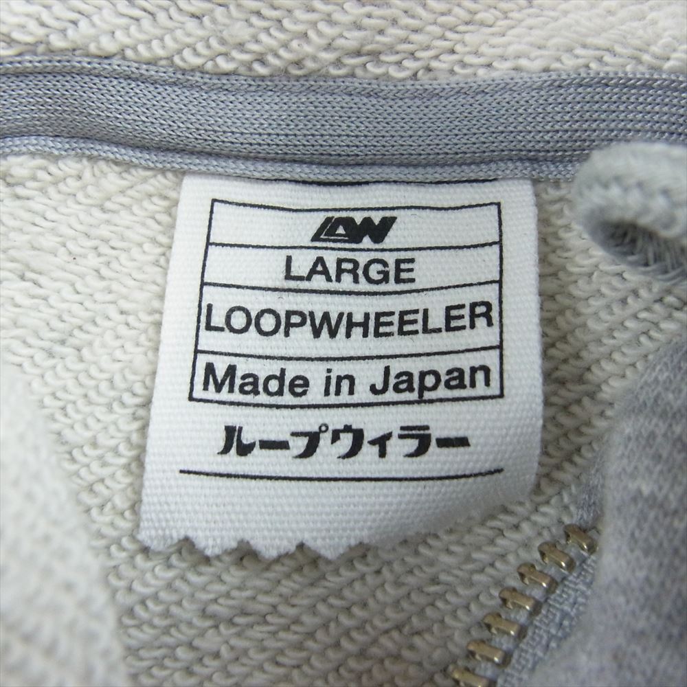 新品 LOOPWHEELER ループウィラー ネックウォーマー 付き パーカー正面左胸付近に刺繍