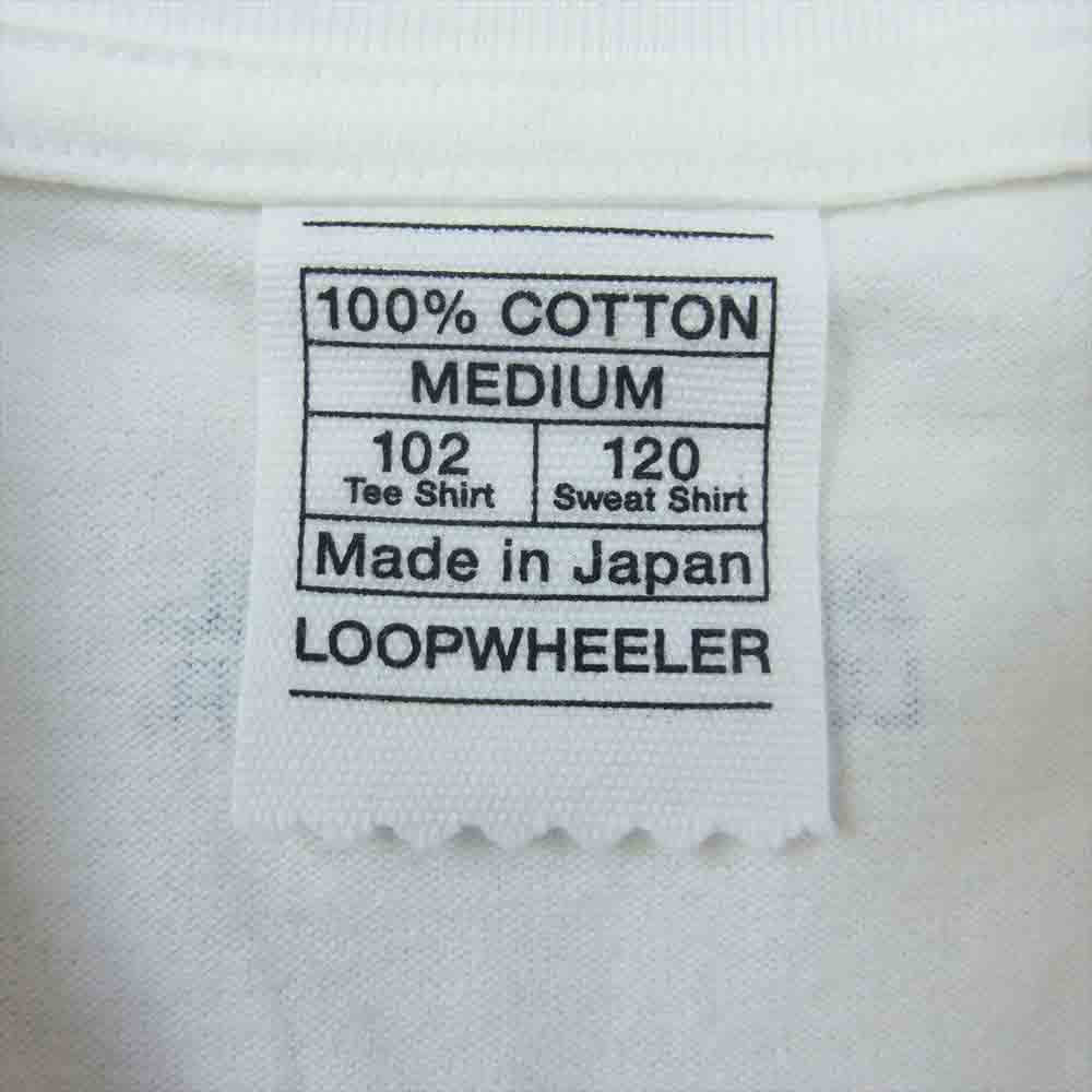 LOOPWHEELER ループウィラー Ｔシャツ ボーダー 長袖 Tシャツ ホワイト