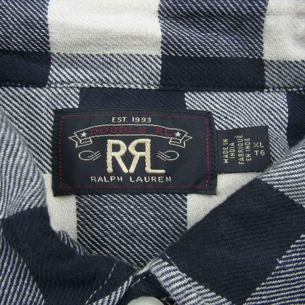 RRL ダブルアールエル × RonHerman ロンハーマン バッファロー チェック 長袖 シャツ ブラック系 XL