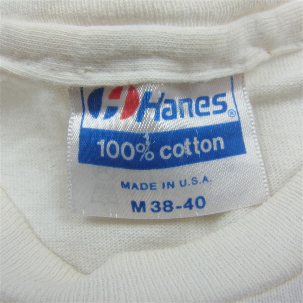 ヘインズ Hanes 80s vintage ヴィンテージ PUBLIC ENEMY パブリックエネミー プリント Tシャツ ホワイト系 M