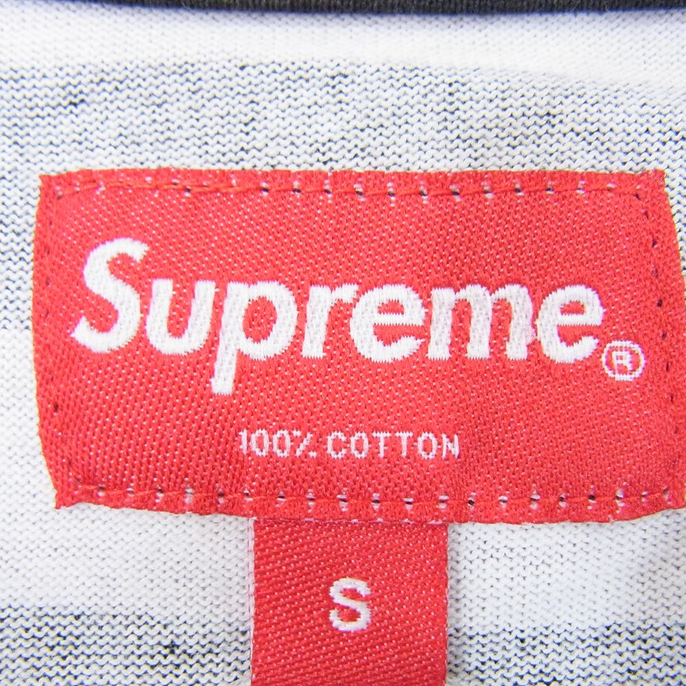 Supreme シュプリーム Ｔシャツ 22SS Reverse Stripe S/S Tee リバース ストライプ ロゴ 半袖 Tシャツ ブラック系 ライトブラウン系 S