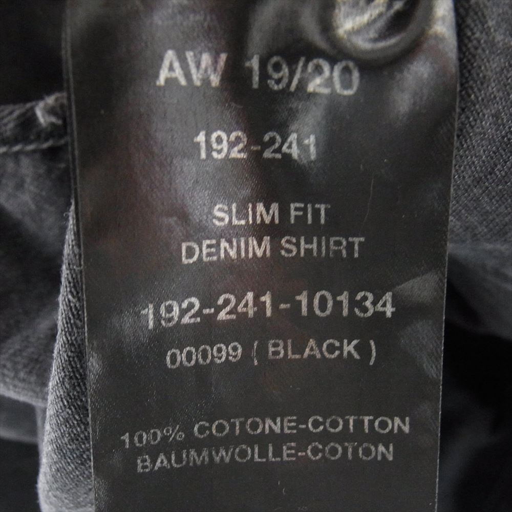 RAF SIMONS ラフシモンズ 長袖シャツ 19AW 192-241-10134 Carry Over Slim Fit Denim Shirt オーバーサイズ デニム シャツ ブラック系 M