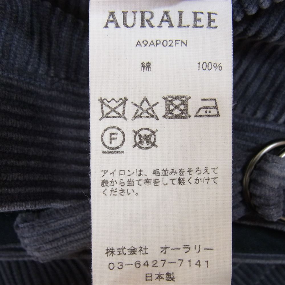 AURALEE オーラリー パンツ 19AW A9AP02FN WASHED CORDUROY TAPERED