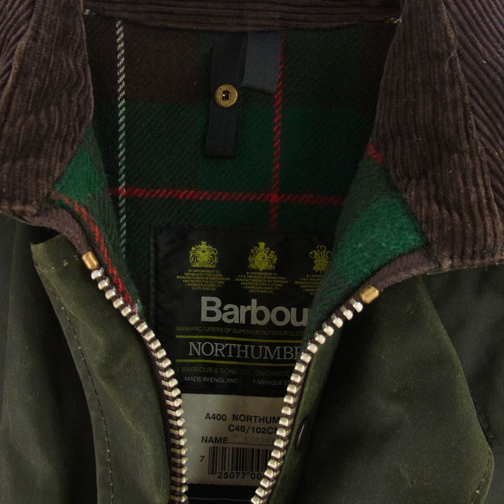 Barbour バブアー ジャケット 96年製 NORTHUMBRIA ノーザン ブリア オイルド ジャケット カーキ系 C40/102cｍ