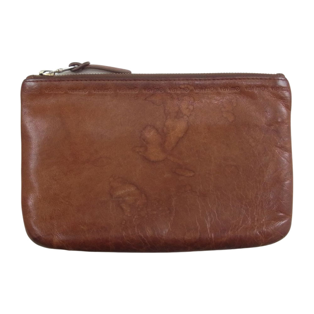 VISVIM ビズビム VEGGIE BANK POUCH BROWN バンク ポーチ レザー